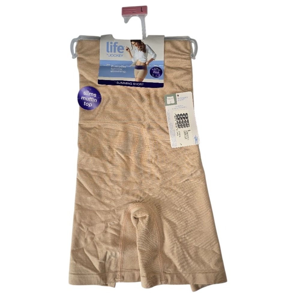 Life by Jockey Slimming Short‎ Tummy Control Shapewear Womens L Nude Seamless
